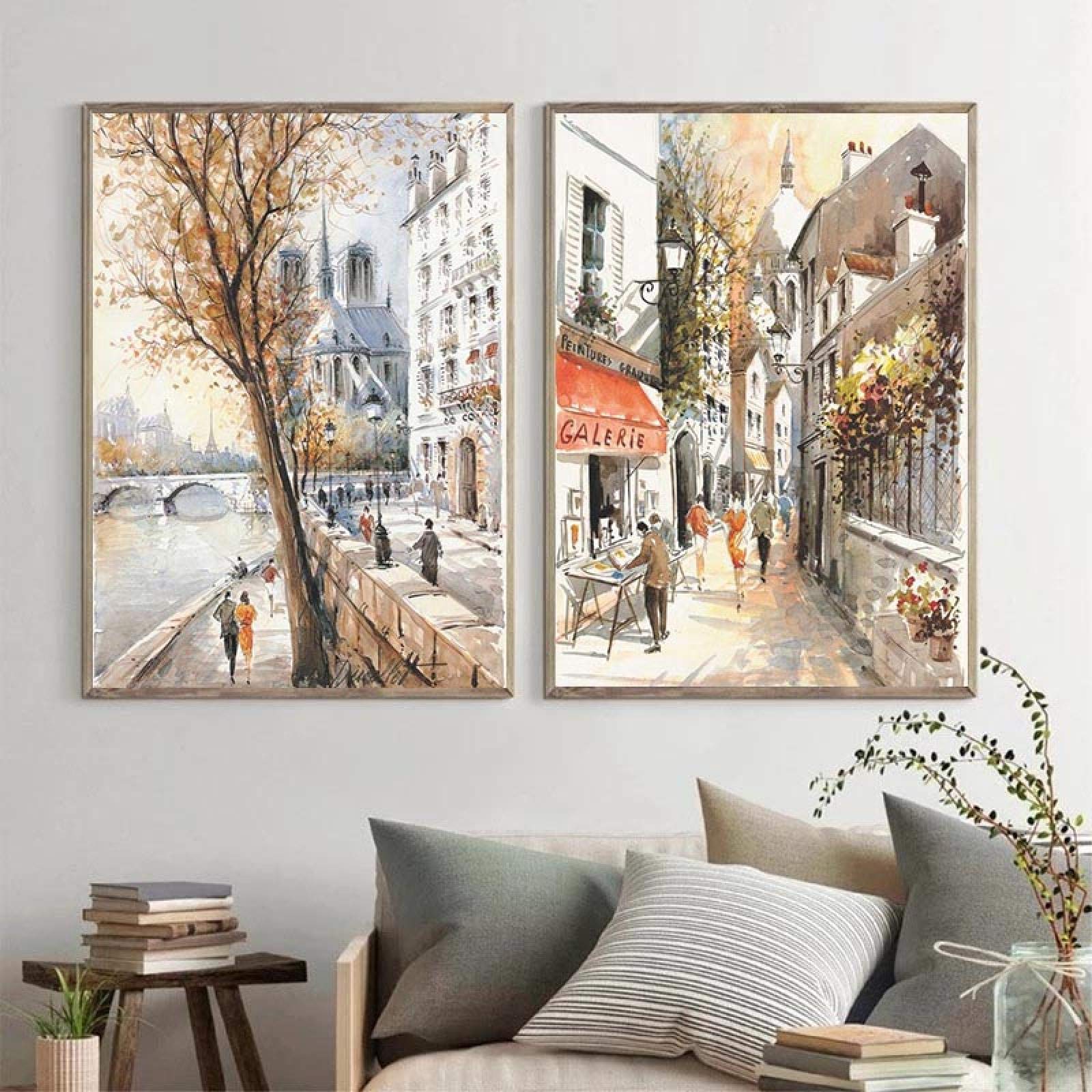 Amazon.co.jp: キャンバス上の絵画フランスパリセーヌ通りの風景